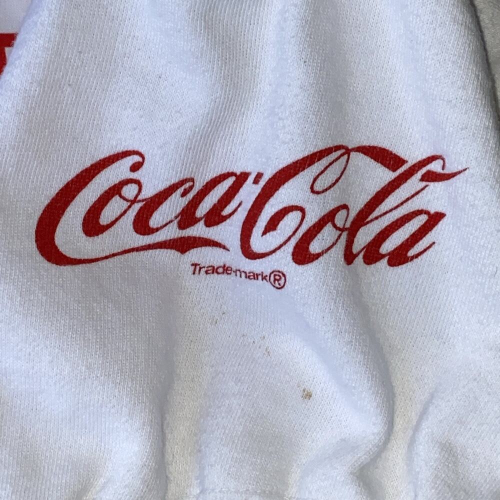 RARE VTG Coca-Cola White Crew Neck Shirt Pullover Surf Team Yacht Club Sz Large - Picture 4 of 11